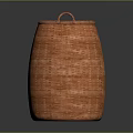 Pet Designed Orange Woven Basket with Handles on Dark Gradient Background